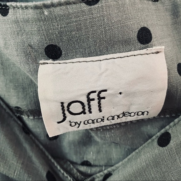 vintage JAFF by CAROL ANDERSON gray polkadot top - Picture 4 of 8